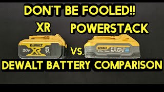 Powerstack vs XR Dont be fooled DeWalt battery comparison [upl. by Quirita]