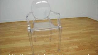 wholesale Interiors Dymas Modern Acrylic Armed Ghost Chair [upl. by Ornie]