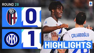 BOLOGNAINTER 01  HIGHLIGHTS  Bisseck seals narrow Inter win  Serie A 202324 [upl. by Mayor729]