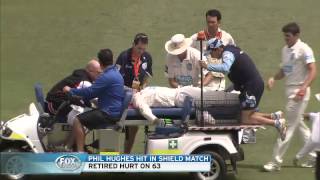 Phil Hughes Australian star cricketer struck in head by ball at SCG [upl. by Erine]