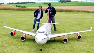 GIGANTIC  RC MODEL BOEING 747400  ELECTRIC EDF ENGINE AIRLINER JET FROM TYLER PERRY  FLIGHT DEMO [upl. by Dmitri513]