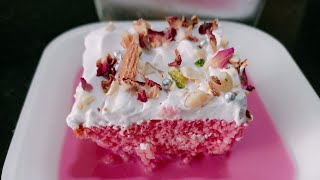 Rose milk cake Tres leches cake How to make Rose milk cake by Harshali Khutarkar [upl. by Eisinger]