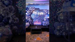 Sequin Backdrop Idea with Balloon Garland Decoration [upl. by Ryhpez782]