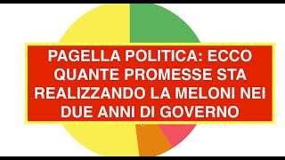 PAGELLA POLITICA ECCO QUANTE PROMESSE STA REALIZZANDO LA MELONI NEI DUE ANNI DI GOVERNO [upl. by Mccully]