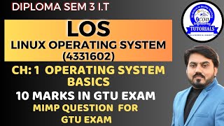 LINUX OPERATING SYSTEM  LOS  UNIT 1 MIMP QUESTION FOR GTU EXAM  DIPLOMA SEM 3 IT MIMP FOR GTU [upl. by Dazraf]