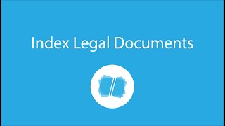 How to index legal documents [upl. by Ecirtal]