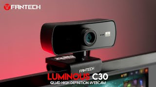 FANTECH LUMINOUS C30 QUAD HIGH DEFINITION WEBCAM Unboxing and video test [upl. by Maryjane]