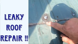 Water Pouring through our roof How to repair a metal roof [upl. by Yanaton]