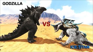 GODZILLA VS ICE TITAN  ARK Survival Evolved [upl. by Herman99]