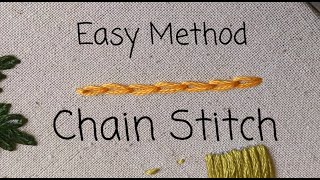 Reverse Chain stitch  Easy trick you should know hand embroidery basic stitches for beginners [upl. by Latin]