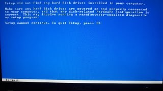 fixing setup did not find any hard disk drives installed in your computer [upl. by Terej]