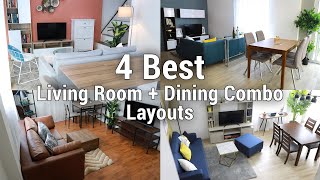 4 Best Living Room  Dining Combo Layouts  MF Home TV [upl. by Robinson]