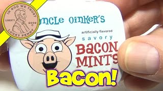 Uncle Oinkers Savory Bacon Mints Accoutrements  Unique Candy Series [upl. by Batruk138]