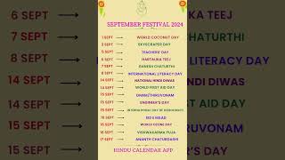 September Festivals 2024  Festival List 2024  Hindu Festivals September 2024  Hindu Calendar App [upl. by Hallagan]