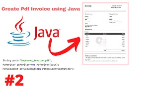 Create pdf invoice in java part 2 [upl. by Nohshan892]