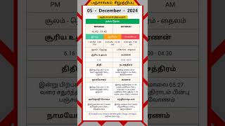 Today Tamil Calendar l Nalla Neram amp Panchangam l December 5 2024 l panchangam nallaneram [upl. by Aihsekan439]