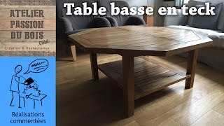 TRANSFORMER UNE TABLE DE JARDIN EN TECK EN TABLE BASSE UPCYLCINGRECYLCING [upl. by Surovy456]