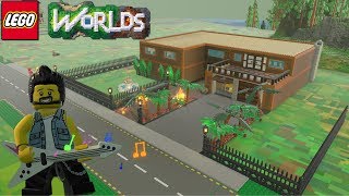 Lego Worlds  Creating A NEW City  Rockstar Mansion [upl. by Akiwak]