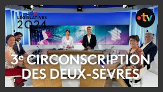 LÉGISLATIVES 2024  Débat sur les enjeux dans la 3e circonscription des DeuxSèvres [upl. by Cloots]