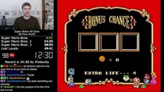 3454 Super Mario AllStars All Four any speedrun Former World Record [upl. by Dinan]