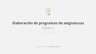 Elaboración de programas de asignaturas  Parte 1 [upl. by Howie]