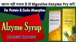 Alzyme Digestive Enzyme Syrup In Hindi  For Protein amp Carbs Absorption  Diastase amp Pepsin [upl. by Aeniah953]