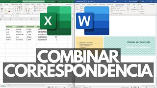 Cómo COMBINAR CORRESPONDENCIA  Combinar Excel y Word  😄😄😄 [upl. by Er652]