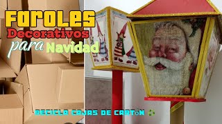 Transforma cajas de cartón en Farol navideño de pedestal [upl. by Eddi]