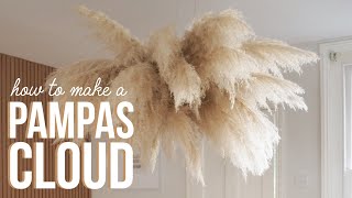 HOW TO MAKE A HANGING PAMPAS GRASS CLOUD  CHRISTMAS TABLE DECOR [upl. by Salome]