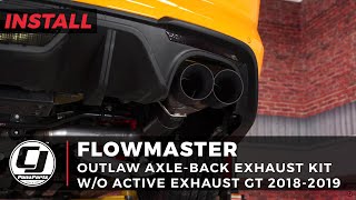 20182023 Mustang GT Install Flowmaster 3quot Stainless Steel Outlaw AxleBack Exhaust w4quot Quad Tips [upl. by Riggall]