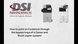 How to print Cardstock through the bypass tray of a Ricoh and Canon Copier System [upl. by Cire670]