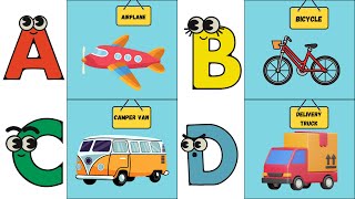 ABC Vehicles Song 🚗✈️  Fun Alphabet Learning with Transportation  UZR Learning  abcd kids [upl. by Macdonald244]