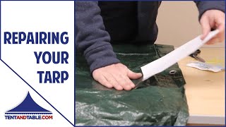 How to Repair a Torn Tarp  How to Use Tarp Repair Tape [upl. by Olivette]