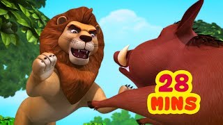 The Lion and the Boar Story  Kids Moral Stories Collection  Infobells [upl. by Hike421]