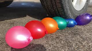 EXPERIMENT CAR VS MampMS WATER BALLOONS [upl. by Berlin]