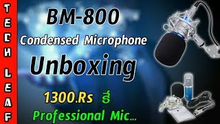 BM  800 Condensed Microphone Unboxing  Professional Microphone For 1300Rs Only  Telugu [upl. by Zurek]