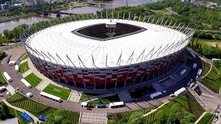 Stadion PGE Narodowy w Warszawie z lotu ptaka [upl. by Akimak]