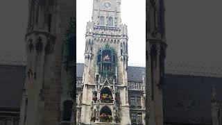 The RathausGlockenspiel clock in Marienplatz Munich [upl. by Dowell]