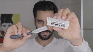 How To Shave With The Feather Artist Japanese Cut Throat Razor  Muazo [upl. by Nomead494]