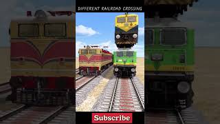 DIFFERENT RAILROAD CROSSING  TRAINS ON TOP OF THE TRAIN CROSSING  HintsGamerz train [upl. by Ulah]