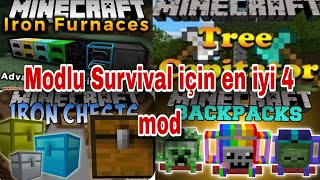 Minecraft modlu Survival için en iyi 4 mod Kesi izle [upl. by Anelam]