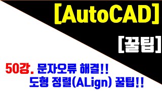 매운탕 캐드 TIP 50강  문자TEXT오류 해결 및 도형정렬ALIGN 꿀팁 [upl. by Nette382]