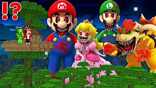 JJ and Mikey Found BIGGEST Scary MARIO And LUIGI  BOWSER At Night Minecraft  Maizen JJ Mikey [upl. by Stillman]