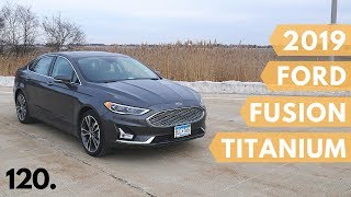 2019 Ford Fusion Titanium with AWD  review walk around and test drive  100 rental cars [upl. by Obel]