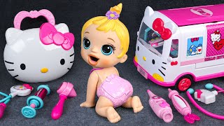 96 Minutes Hello Kitty Ambulance ASMR Satisfying Unboxing Doctor Play Set  Tina Unboxing Toys [upl. by Inez]