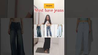 Must have jeans ftpear shape body savana musthaves trending meesho fashion pearlyoutubeootd [upl. by Euqor]