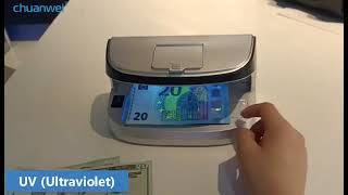 6W Uv MG Light Counterfeit Money Detector Fake Note Detector Machine [upl. by Sergu]