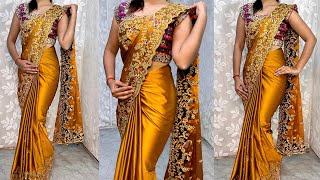 Vichitra SilkBorder Saree kaise PahneVichitra Silk Saree Draping TrickBeginners Draping Tutorial [upl. by Corri]