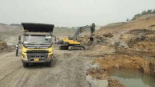 Volvo tipper 480 Excavator fast working in coal mine viralsubscribemy channel [upl. by Sweeney547]