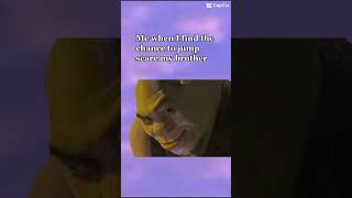 Me when I find the chance to jump scare bro 😎 💚 shrek sibling comedy [upl. by Kciremed]